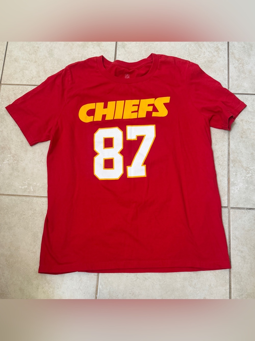 Kansas City Chiefs 87 Kelce Red Graphic Tee